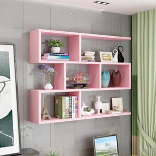 Pink wall deals bookshelf